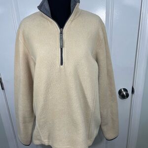 Old Navy Cream Quarter-Zip Sweatshirt Size Large CB-